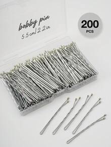 Bộ 200 kẹp tóc cong kèm hộp đựng, kẹp tóc dành cho nữ và bé gái, phù hợp với mọi loại tóc, thích hợp sử dụng hàng ngày và tạo kiểu tóc, kẹp tóc cài đầu, phụ kiện tóc cho nữ, mùa hè, kỳ nghỉ, du lịch. - Bộ 200 chiếc - Xem 11