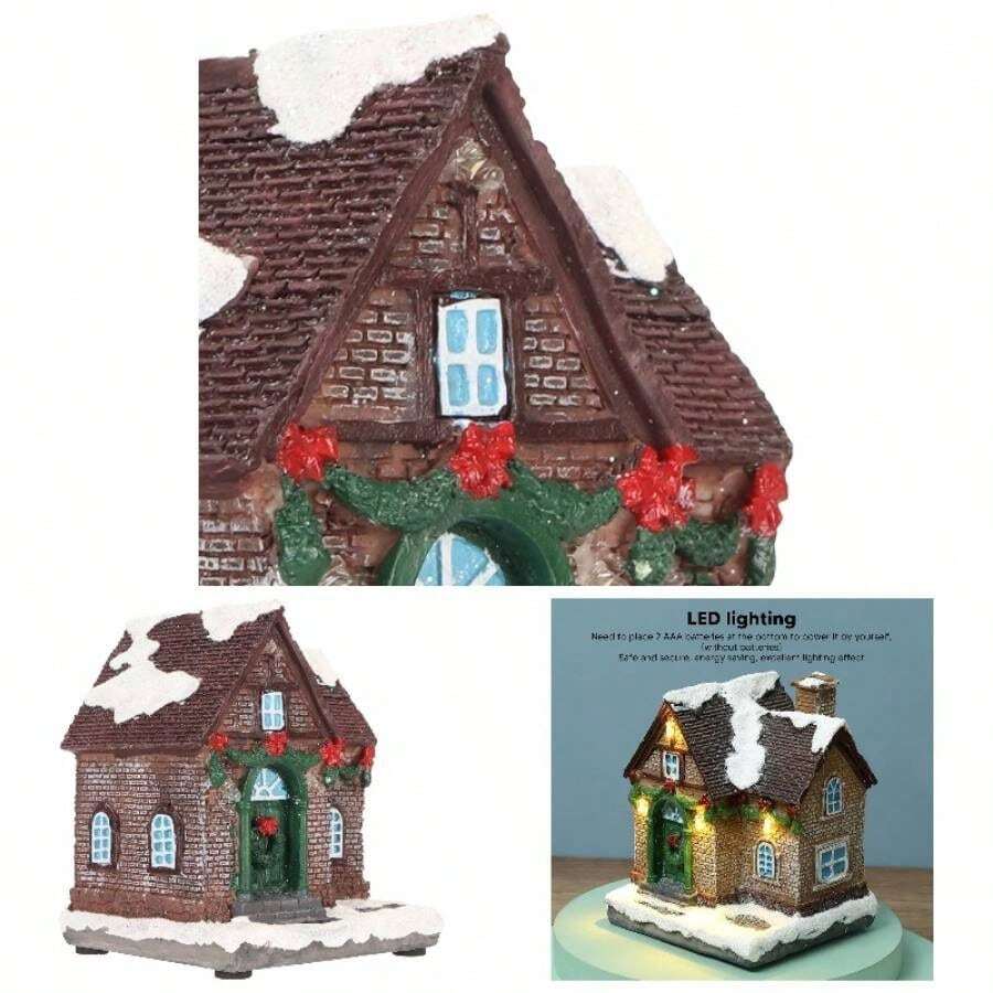 Casa de Pueblo Navidea, Innovadora y Exquisita Casa Iluminada Navidea, Textura Delicada, Paisajismo Pintado a Mano para Decoracin del Hogar Escribe un - inicial - Ver 1