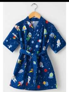 Roupão De Banho Piscina Personagem Felpudo Infantil - Astronauta - Visão 2