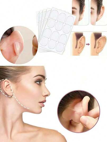 24pcs Ear Lifting Stickers, Self-Adhesive Invisible Ear Correction Tapes, Makeup Ear Stickelf Ear Stickers For Cosplay And Costumes, Comfortable And Durable Ear Lifting Patches For Makeup And Beauty