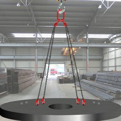 Chain Sling, 5/16 Inch X 10 Ft Lifting Chains With Hooks, G80 Engine Chain Hoist Lifts, 11000 Lbs/5 Ton Capacity Lifting Sling Chains For Engine Hoist, Engine Lift Chain With 4 Leg Grab Hooks