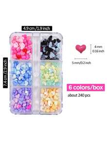 240 chiếc/hộp, 6 màu macaron, phụ kiện trang trí móng tay hình trái tim bằng nhựa, phụ kiện DIY đa chức năng, thích hợp cho móng tay, giày dép, quần áo, túi xách, đồ thủ công và ốp điện thoại - Trang trí trái tim màu hồng và trắng bóng, dụng cụ làm móng | Trang trí móng DIY | Bề mặt bóng, trang sức móng tay - Nhiều màu - Xem 12