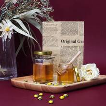 60 Pcs Honey Jar, Glass Honey Pot 1.5oz, Mini Honey Jars With Dipper, Bee Charm, Jutes, Thank-You Card, Gold Gift Bags And Stickers, Perfect For Baby Shower Favors Wedding Favors - Clear - View 8