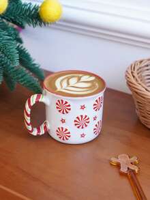 1pc Christmas Gingerbread Man Ceramic Mug Charming And Creative Festive Confectionery Design Featuring Snowflakes And A Santa Hat Gingerbread Man Small-Capacity Espresso Cup Ideal For Christmas Parties And Gatherings Suitable For Daily Home Use Perfect As A Gift Or Festive Decoration - Multicolor - View 15
