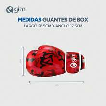 GIM Guantes de Box de Piel Sintética Muñequeras con Cierre de Contacto Boxea con  Alta Resistencia - Camuflaje Rojo/Negro - Ver 4