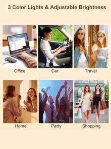 Espejo de maquillaje LED, espejo de maquillaje portátil mini con luces, 3 modos de iluminación, control táctil, espejo de maquillaje de viaje con manos libres, plegable, espejo de maquillaje LED, herramienta de maquillaje perfecta para viajes, hogar, hotel, mejor regalo de Navidad, regalo personalizado, esencial de viaje - Multicolor - Ver 8