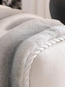 1pc Rabbit Fur Sofa Cushion Cover, Tie-Dye Striped, Thick & Warm For Winter, Anti-Slip & Anti-Scratch Sofa Protector, Ins Style