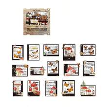 MOCARD 30 件/包花卉主题贴纸，复古创意美学贴纸贴花，DIY 装饰剪贴簿工艺材料，节日礼物，个性化剪贴簿学校用品 - 棕色 - 查看 10