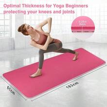 Tapete para Yoga/Pilates y Deportes, Esterilla Yoga Antideslizante con Bolsa y Correa para Llevar al Hombro, Esterilla de Gimnasia Acolchada para Ejercicio Fitness 183x 61x 0.6cm - Rosa - Ver 5
