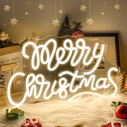 Insegna al neon di Buon Natale, Insegna al neon di Buon Natale con corno di alce Insegna a LED di Natale per feste di Natale Bar Casa Negozio Decorazione Regali di insegne al neon di Natale