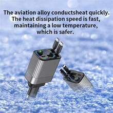 12-24V 多功能蓝牙 5.3 FM 发射器车载充电器 4 合 1 可伸缩 USB C 型快速充电适配器带数字显示 - 銀色 - 查看 8