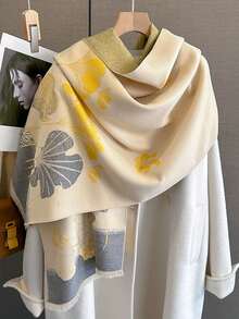 FADZOYLE 1 pieza Chal/Capa en tela de jacquard con estampado de flores vintage, suave y elegante, de gran tamaño para mujer, cálido para el invierno y el otoño, adecuado para uso diario, vestidos de noche elegantes, viajes y como regalo - Accesorio de mujer