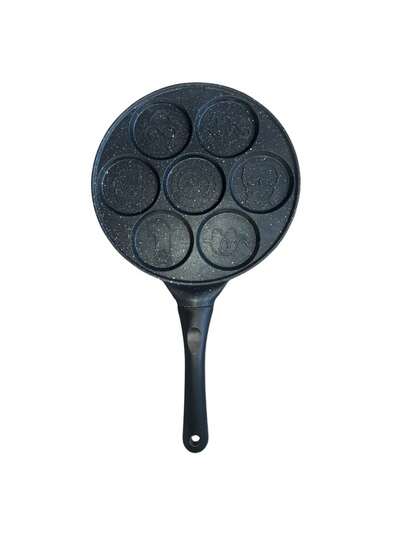 Sartén para panqueques con 7 diseños de animales para niños, superficie antiadherente redonda de cerámica y mango cómodo, mini sartenes de crepé para panqueques