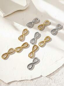 5件/20件不锈钢8字形配件DIY珠宝制作适用于项链、手链、脚链、耳环、钥匙扣等吊坠。18K镀金珠宝批发 - 字母 - 查看 6