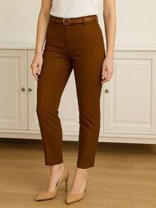 Women Pants - Coffee Brown - View 3