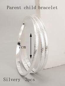 3 أساور معدنية فاخرة بنمط سهم بسيط للارتداء المتراكب