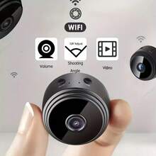 1 ou 2 mini câmeras inteligentes, câmera de residencial, compatível apenas com Wi-Fi de 2,4 GHz (não compatível com 5 GHz), bateria recarregável, visualização remota em tempo real via aplicativo, ideal para monitoramento residencial, mini câmera sem fio, câmera de vigilância, câmera para animais de estimação, câmera compacta. - Preto - Ver 7