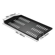 2 X 1U 10"/254mm Deep Vented Rackmount Server Rack Shelves - 10"/254 mm - View 10