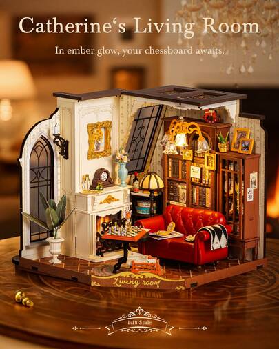 Robotime Kit fai da te per casa delle bambole in miniatura ROLIFE, kit di costruzione in legno con luci a LED, kit di modelli assemblabili per adulti, decorazione per la casa, regalo di compleanno per ragazze e donne