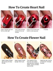 Beautizon Nailartlab 美甲多功能猫眼效果美甲磁铁套装，UV 凝胶猫眼设计美甲产品，易设计法式猫眼形状，专业沙龙凝胶抛光美甲工具美甲沙龙必备美容初学者配件