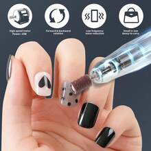 一套电动美甲护理套装，包含卸甲水、指甲锉、砂轮、美甲笔，适合美甲，可作为情人节和新年礼物。 - 彩色 - 查看 2