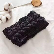 1条女士针织发带，纯色弹力护耳发带，配经典蝴蝶结，适合秋冬季日常佩戴，时尚发饰，女士发带 - 彩色 - 查看 15