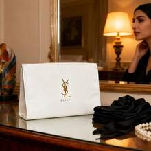 Yves Saint Laurent Women's Makeup Bag/Organizer Pouch, Made Of White/Red Leather, Large Capacity, Convenient To Carry, Minimalist & Elegant. Suitable For Daily Use, Travel, School, Shopping, Work And Other Occasions. Variety Of Styles. Can Be Given As A Gift To Friends Or Family, Also Suitable As A Holiday Or Anniversary Gift.