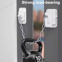 1 Stück Fenster-Sicherheitskette ohne Bohren, Metall- und Kunststoff-Sicherheitsriegel gegen Absturz für Schiebetüren und -fenster, Sicherheitsvorrichtung für Hochhäuser, Kühlschrank- und Schranktürschloss