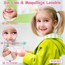 ¡RecomendadoYostyle Cosméticos para Niñas, Juguetes de Maquillaje para Niños 43 Piezas Lavables, Kit de Maquillaje de Simulación, Estuche de Maquillaje de Princesa con Espejo, para 3+ Años - Rosa¡Top de Temporada - Azul - Ver 4