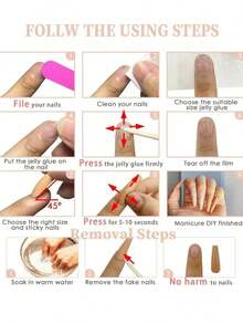 10pcs Short Almond Elegant French 3D Embossed Floral Nail Art Stickers, Cute & Beautiful With Gold Beads And Pearl Decor, Natural Nude Base, Elegant & Fashionable Nail Stickers, Handmade Full Coverage Long Lasting Press On Nails, Suitable For Women And Girls Daily And Party Wear - 彩色 - 查看 8