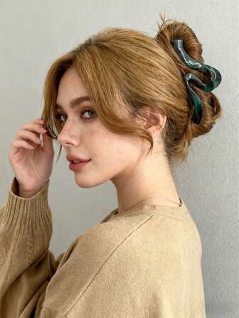 1 st. överdimensionerad ombre vågig hårklämma, exklusiv känsla för tjockt hår, hårklämma för vinterhår