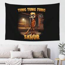 Tung Tung Tung Sahur Italian Brainrot Patrol Art Poster - Vibrant Polyester Wall Hanging  Friendly Room Decor  Ideal Fan  Gift  Dormitory Decor|Vibrant Wall Art|Durable Tapestry  Wall Hanging Decor - 1PC - 查看 2