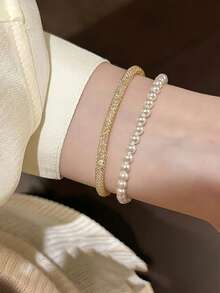 1 件复古扭曲锆石缠绕手链，极简主义奢华个性化配饰 - 手鍊 - 查看 2