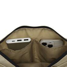 LI-NING Unisex Casual Nylon Shoulder Bag, Adjustable Strap, Multi-Pocket Design, Suitable For Daily Use And Travel, Beige ABDV291 - Sukhaki - View 8