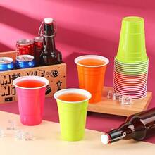 24 Pack 16 Oz Neon Plastic Cups Disposable Colorful Party Cups, Bachelorette, Wedding, Birthday Party Supplies Neon Drinkware Decorations Pink, Orange, Green - Pink, Orange, Green - View 7