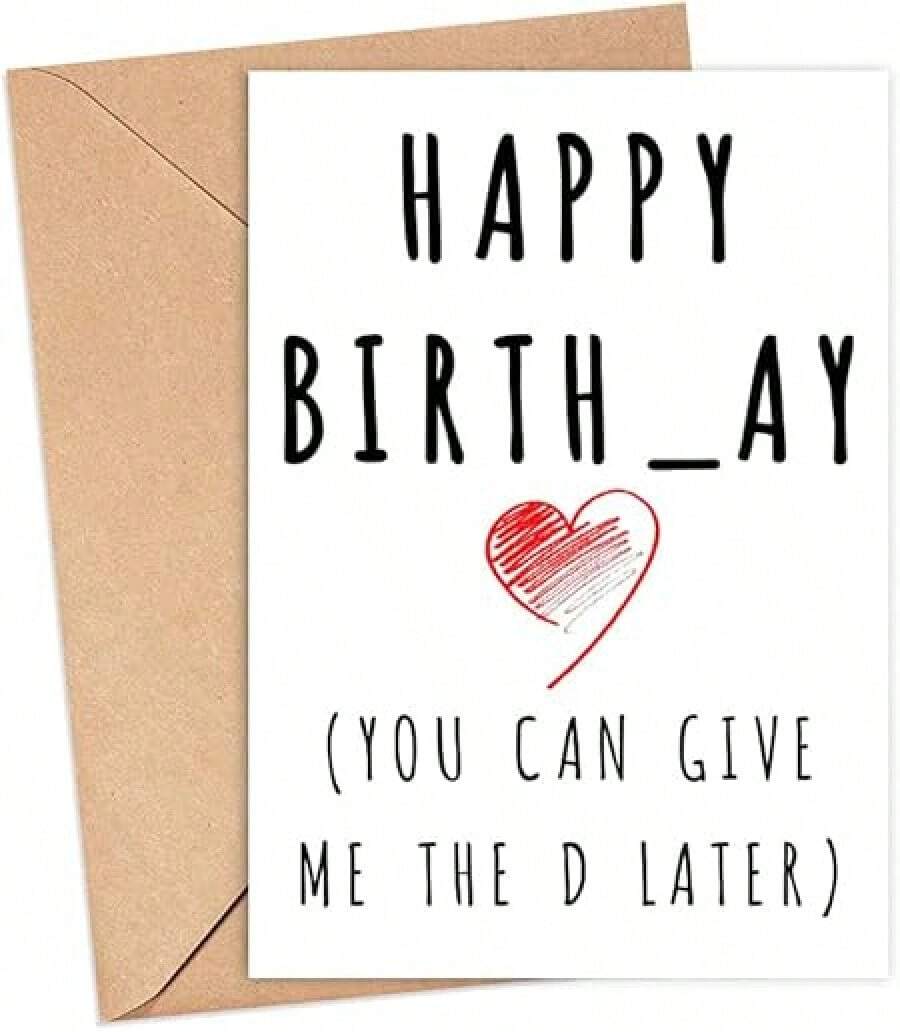 LissiArt97 Happy Birth-Ay! (I'll Give You The D Later) Card - Funny Birthday Card For Him - Her - Husband - Wife - Boy Friend - Girl Friend - Joke Funny Card - Greeting CardHappy Birth-Ay! (I'll Give You The D Later) Card - Funny Birthday Card - Joke Funny Card - Greeting Card - 1_ - Xem 1