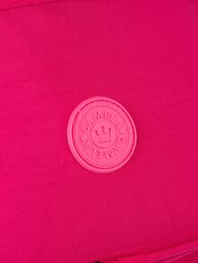 Large School Backpack For Notebook Pink Resistant Multiple Pockets Work Nylon Reinforced School College - Hot Pink - View 7