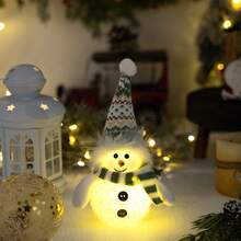 Embrace The Warmth Of Winter Nights |   Ins Style Knitted Hat Snowman Lamp Decorate The Corner For A Cozy Christmas Festival - 墨綠針織帶燈雪人尖帽 - 查看 6