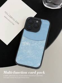 1pc Denim Fabric Wallet Phone Case, Compatible With Iphone 15/14/13/12/11/17/16 Pro Max/17/16 Plus/17 Air/16e, Galaxy, Pixel, High-End Luxury For Men & Women, Precise Cutouts For Charging And Buttons, Reasonable Card Slots Layout, Practical And Fashionable, Convenient For Daily Commute Or Travel, Enhances The Quality Of Personal Items.