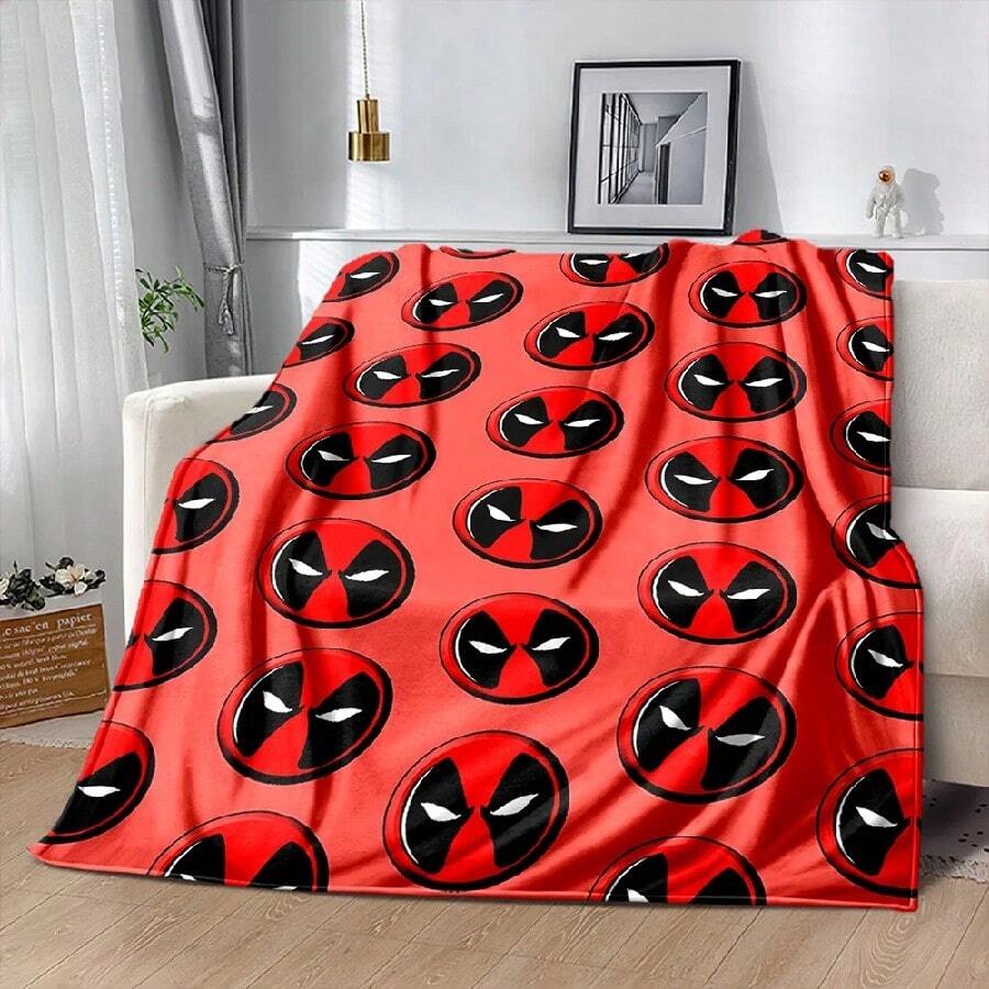 -Avengers Deadpool Blanket Soft Fluffy Throw King Size Summer Blanket Adult Sofa Bed Blanket Cover Throw Birthday Gift.Jpg - 白色 - 查看 1