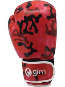 GIM Guantes de Box de Piel Sintética Muñequeras con Cierre de Contacto Boxea con  Alta Resistencia - Camuflaje Rojo/Negro - Ver 10