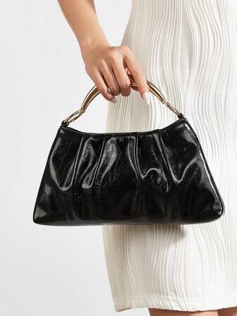 Retro Vintage Solid Color Clutch Handbag, All-Match Carry On Purse, Stylish PU Bag For Women, And For Wedding, Party, Prom, Dinner, Fashionable Clutch Bags For Woman