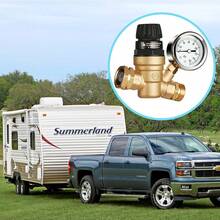 RV Water Pressure Regulator, Brass Lead-Free Adjustable Water Pressure Reducer With Gauge, Tool-Free Hand-Turn 0-160 PSI, 3/4" GHT For RV, Camper, Trailer, Garden Hose - ĐỒNG THAU03 - Xem 8