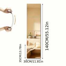 مرآة حائط مركبة مربعة من الأكريليك بأبعاد 30 سم + 35 سم، مرآة حائط ثلاثية الأبعاد من الأكريليك، مناسبة للسكن الجامعي وصالة اللياقة البدنية والممر والغرفة والديكور المنزلي