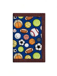 1pc Kids/Teens Tri-Fold Wallet, Cartoon Football Pattern, Zipper Pocket With Keychain Coin Purse Card Slots, Durable Polyester Material, Suitable For Daily Use, Christmas, Birthday Gift - Multicolor - View 14