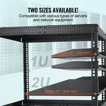 2 X 1U 10"/254mm Deep Vented Rackmount Server Rack Shelves - 10"/254 mm - View 5