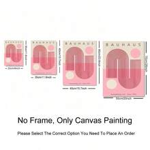 1pc Bauhaus-Inspired Canvas Art Print, Frameless, Chic Pink Abstract Geometric Art Posters, Decorative Wall Painting With Modern Geometry Design, Ideal For Home And Office Decor, Perfect Holiday Gift, Mid-Century Style Wall Decor, No Frame