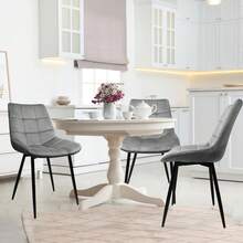 Juego de 2 sillas de comedor, tapizadas en terciopelo, silla de comedor ergonómica, capacidad de carga 120 kg