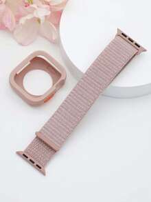 2 Stücke für Apple Watch Bänder & Hülle Set für Apple Watch 38mm 40mm 41mm, 42mm 44mm 45mm 46mm 49mm S10/11-42mm, weich, atmungsaktiv, verstellbarer gewebter elastischer rosa Armband für Apple Watch Damen mit schützender dicker TPU Hülle, süßer Stil, kompatibel mit Apple Watch Series Ultra 3 2 1, S11/10/9/8/7/6/5/4/3/2/1 SE, modischer rosa für Damen Zubehör