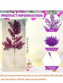 16 Stück/8 Stück - Weihnachts Glitzer Tannenzweige Weihnachts Picks und Sprays, künstliche Tannenzweige, Zedernstämme, Weihnachtsblätter-Stiele für DIY Basteleien, Kränze, Heimdekoration, goldener Glitzer künstliche Tannenzweige, Faux Weihnachtsblumen Picks, Zweige für Weihnachtsbaum, Kranz, Hochzeitsstrauß, Winterliche Feiertags-Dekoration